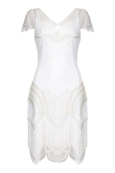 1920s Cocktail Party Dress in White