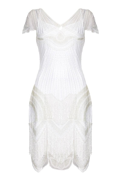 1920s Cocktail Party Dress in White