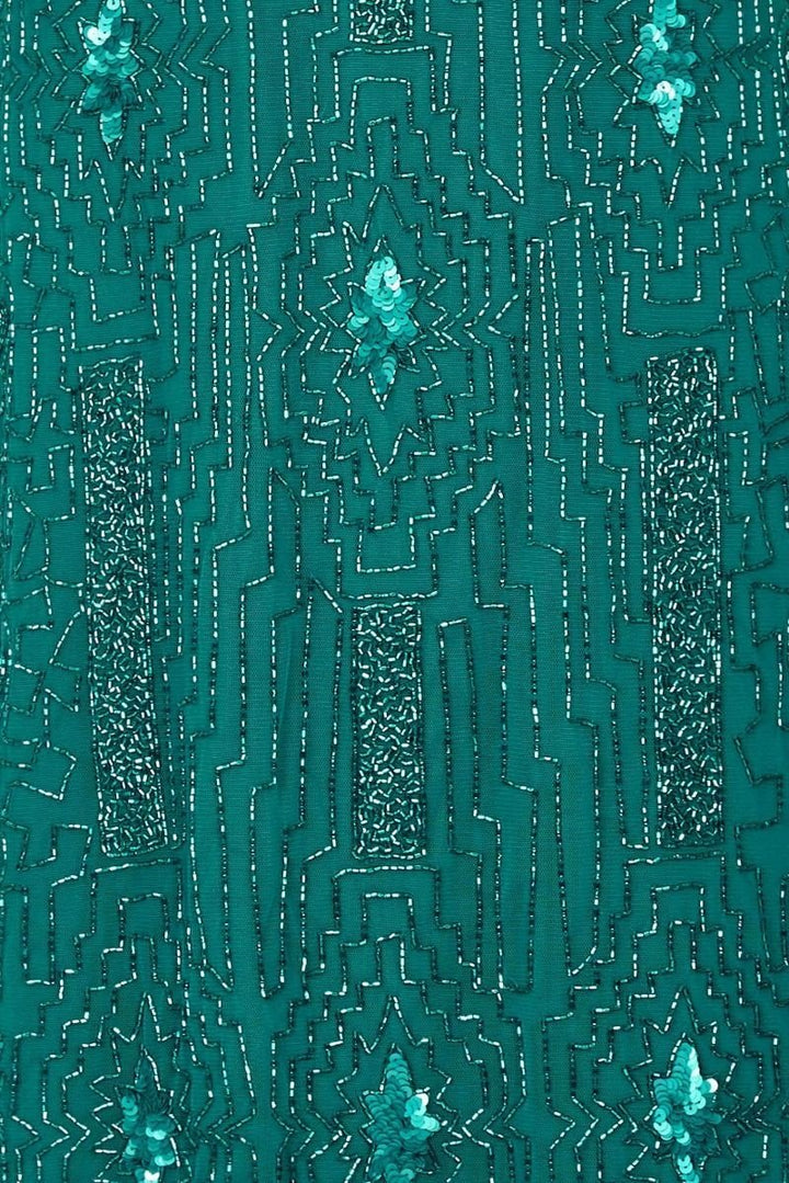 1920 Style Beaded Dress in Teal