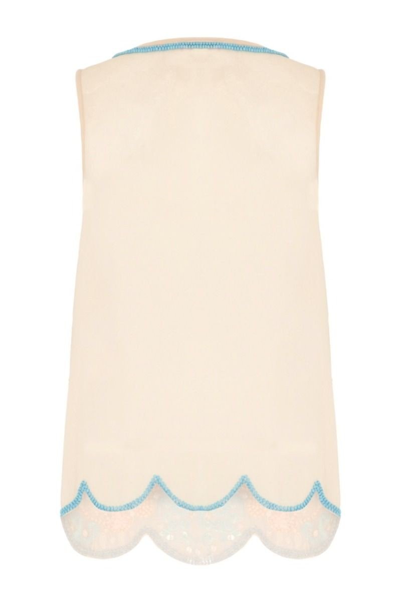 Vintage Inspired Embellished Top in Nude Blush