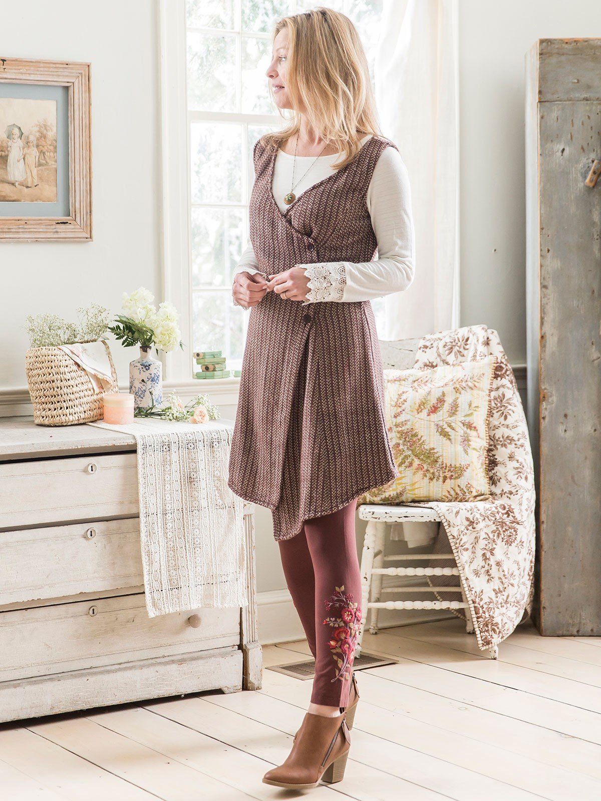 Dahlia Sweater Dress in Brown | April Cornell - SOLD OUT