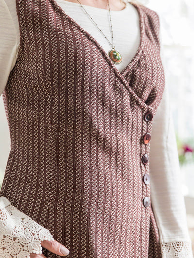 Dahlia Sweater Dress in Brown by April Cornell