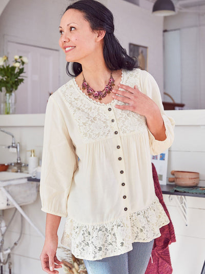 Romany Blouse in Ecru | April Cornell - SOLD OUT