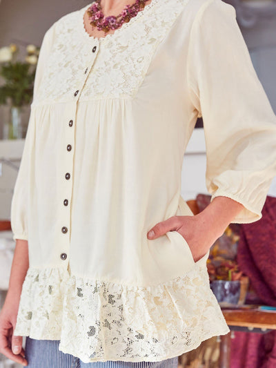 The Romany Blouse in Ecru by April Cornell