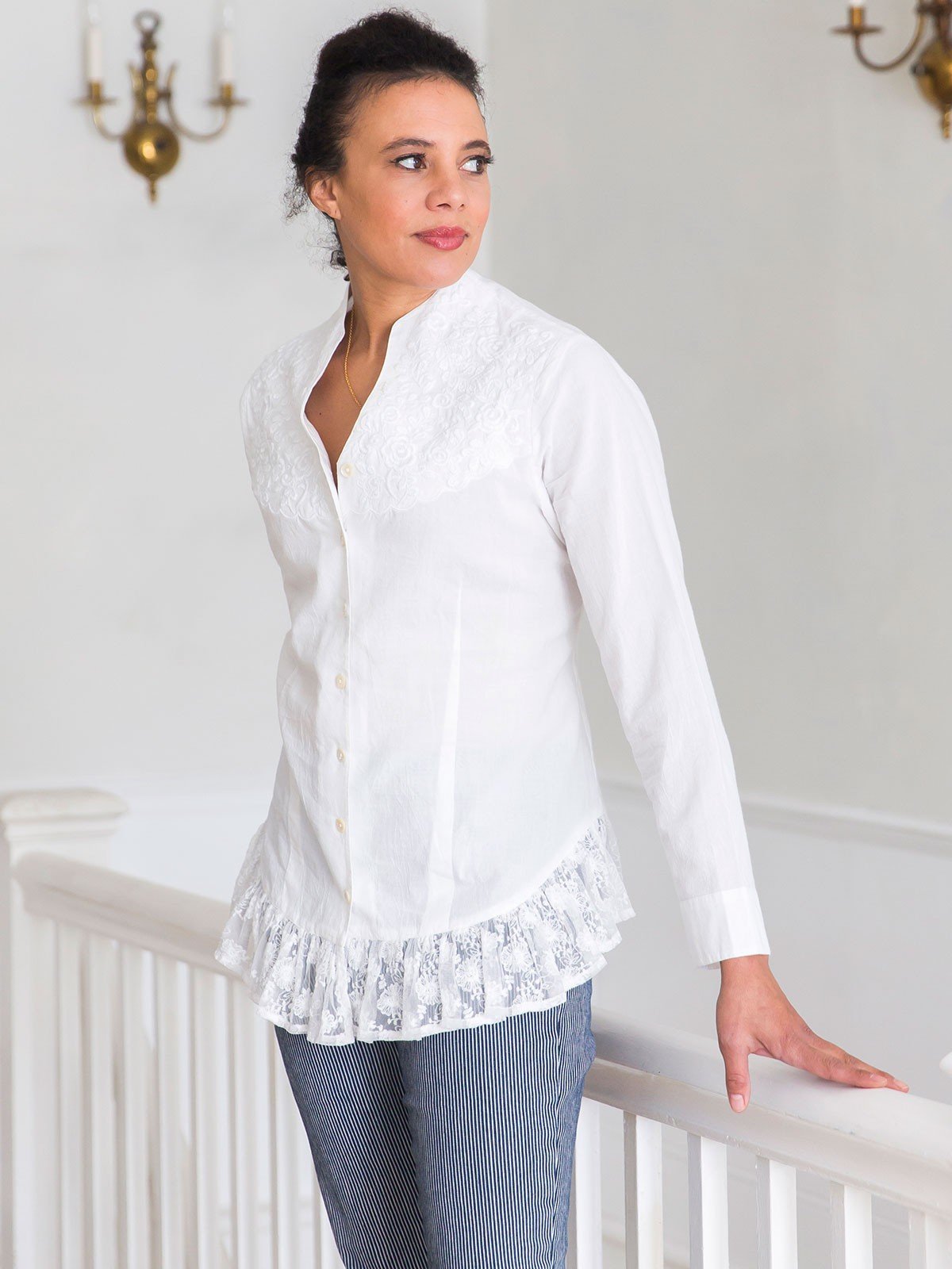Victorian Blouse in White by April Cornell