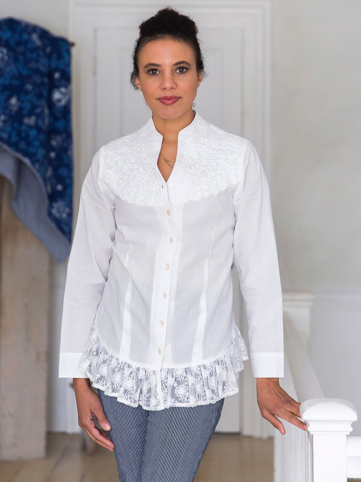 Victorian Blouse in White by April Cornell