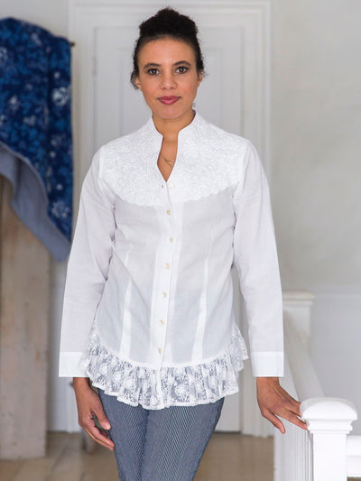 Victorian Blouse in White by April Cornell