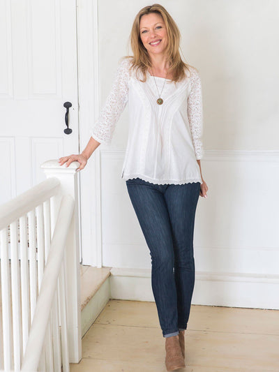 Juliet Blouse in White by April Cornell