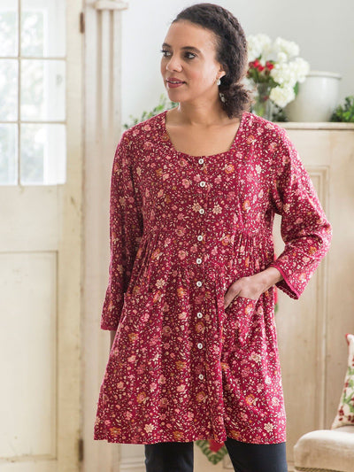 Savannah Tunic in Cranberry | April Cornell - SOLD OUT