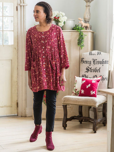 Savannah Tunic in Cranberry | April Cornell - SOLD OUT