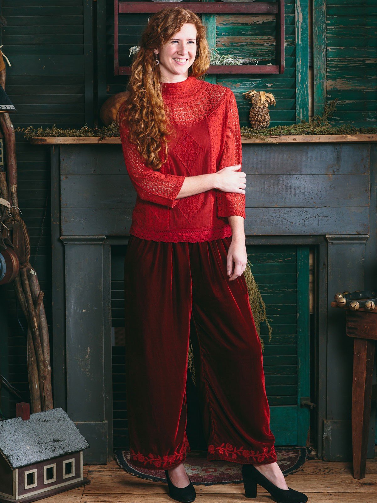 Maribelle Blouse in Crimson by April Cornell
