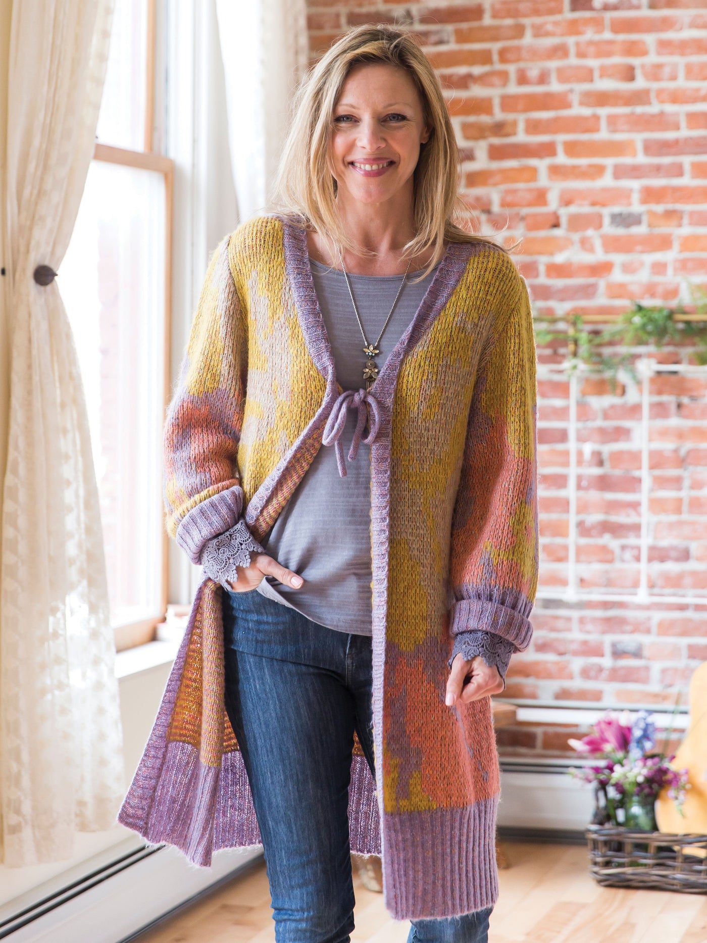 Nanette Cardigan in Gold Coral by April Cornell
