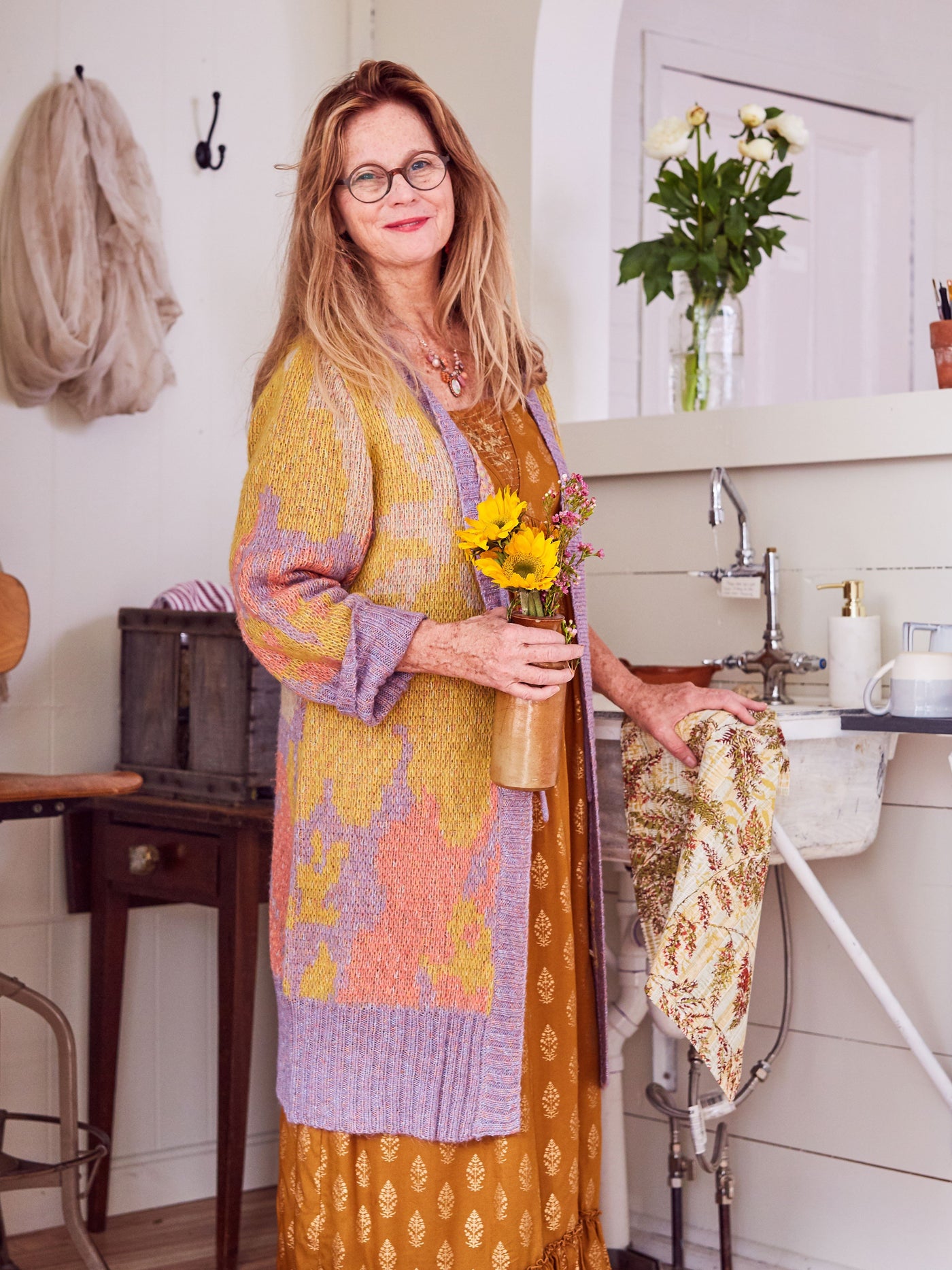 Nanette Cardigan in Gold Coral by April Cornell