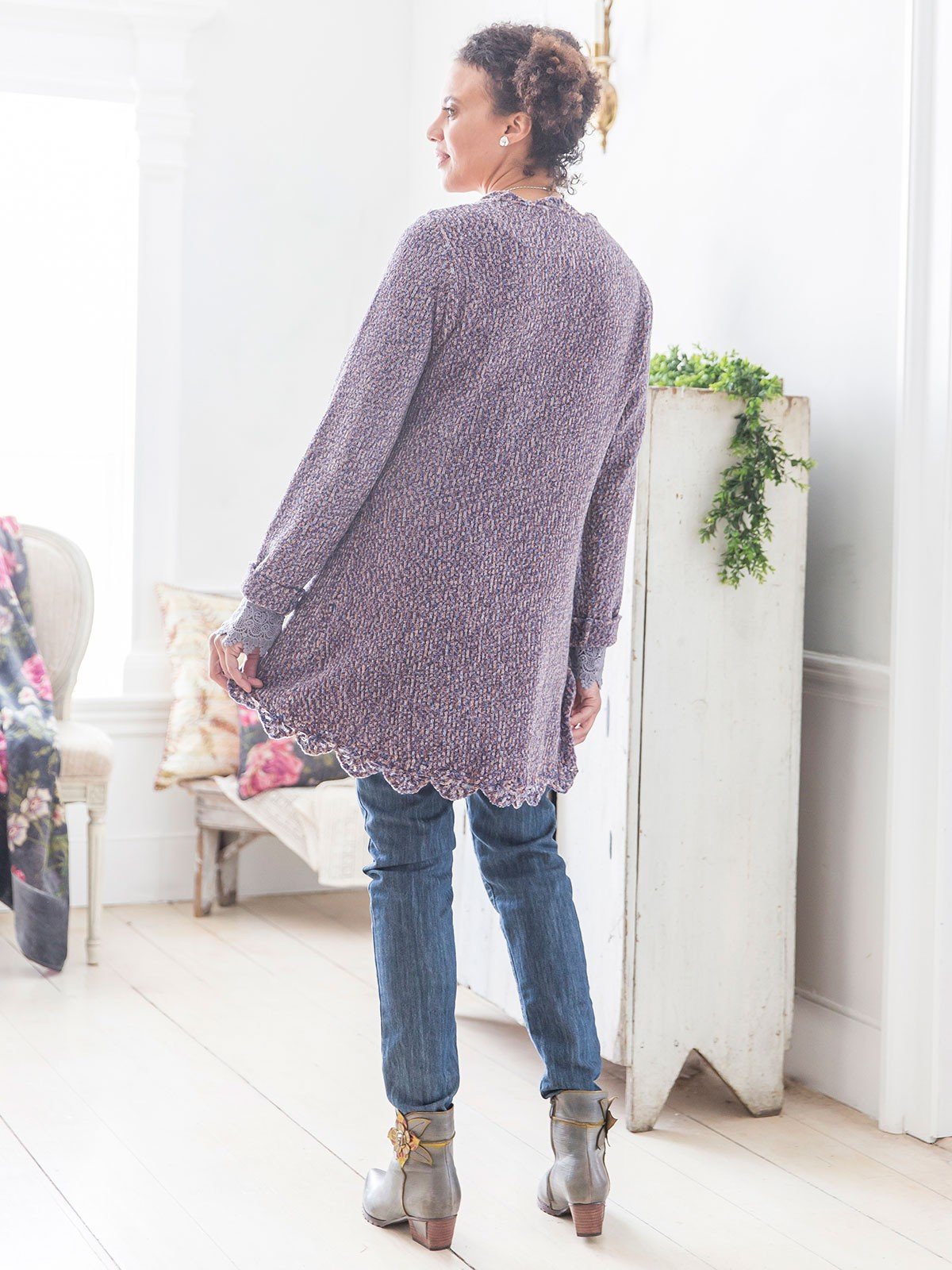 Coquette Cardigan in Orchid by April Cornell