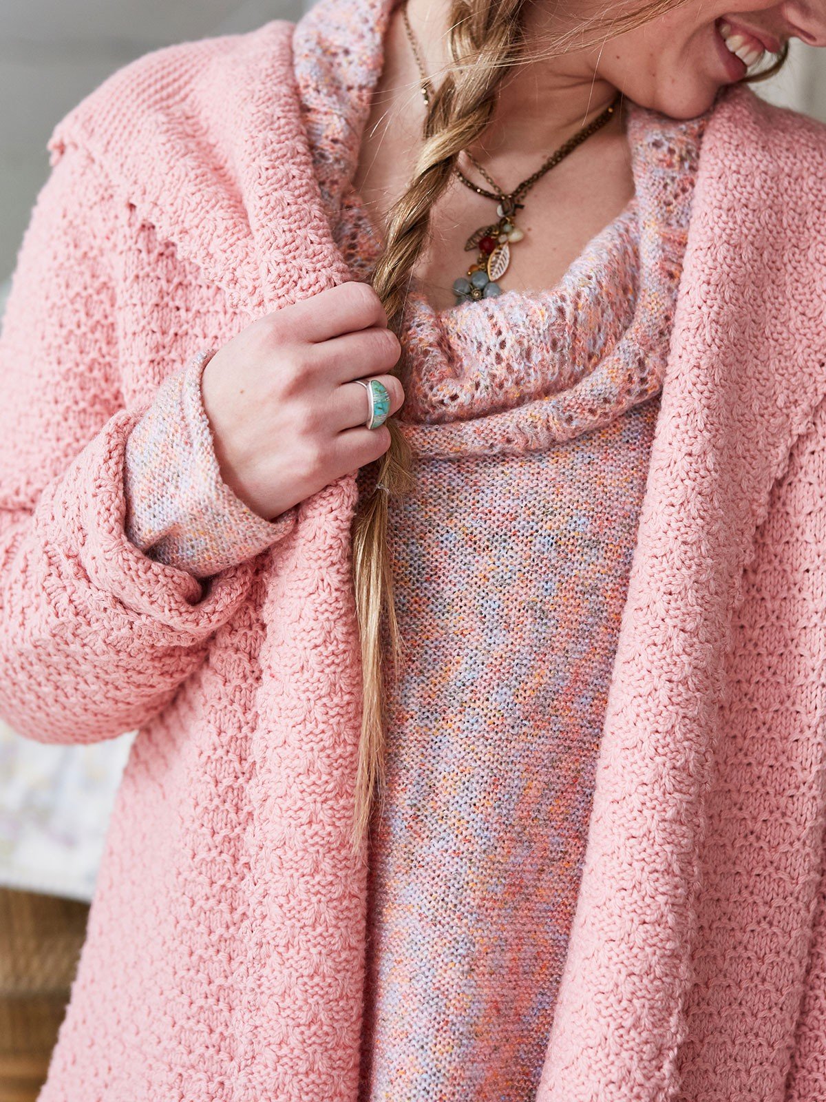 Petal Cardigan in Rose by April Cornell