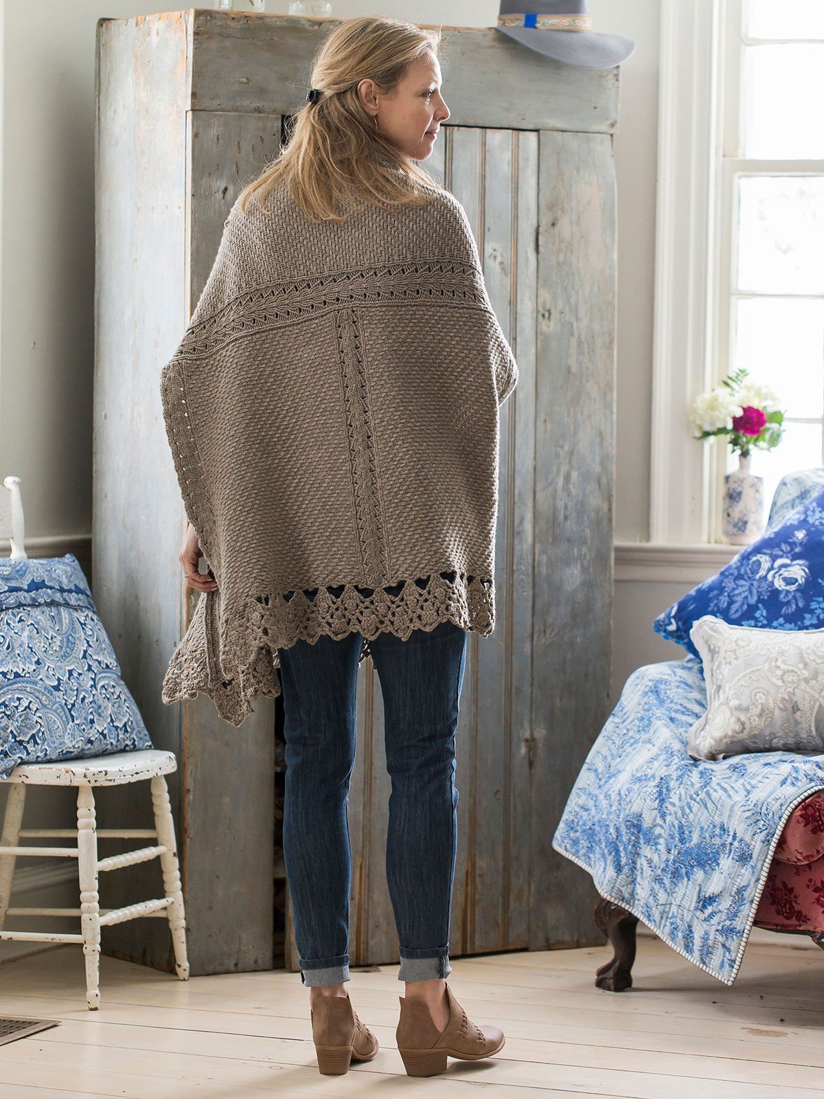 Afghan Cardigan in Pewter by April Cornell
