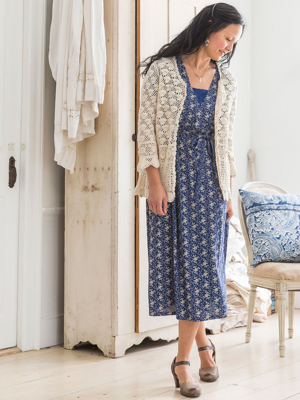 Calliope Cardigan in Ecru by April Cornell