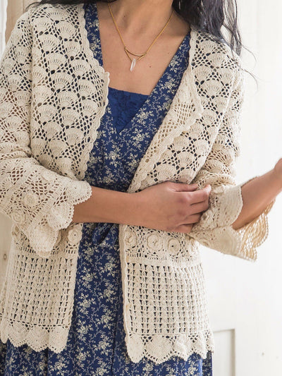 Calliope Cardigan in Ecru by April Cornell
