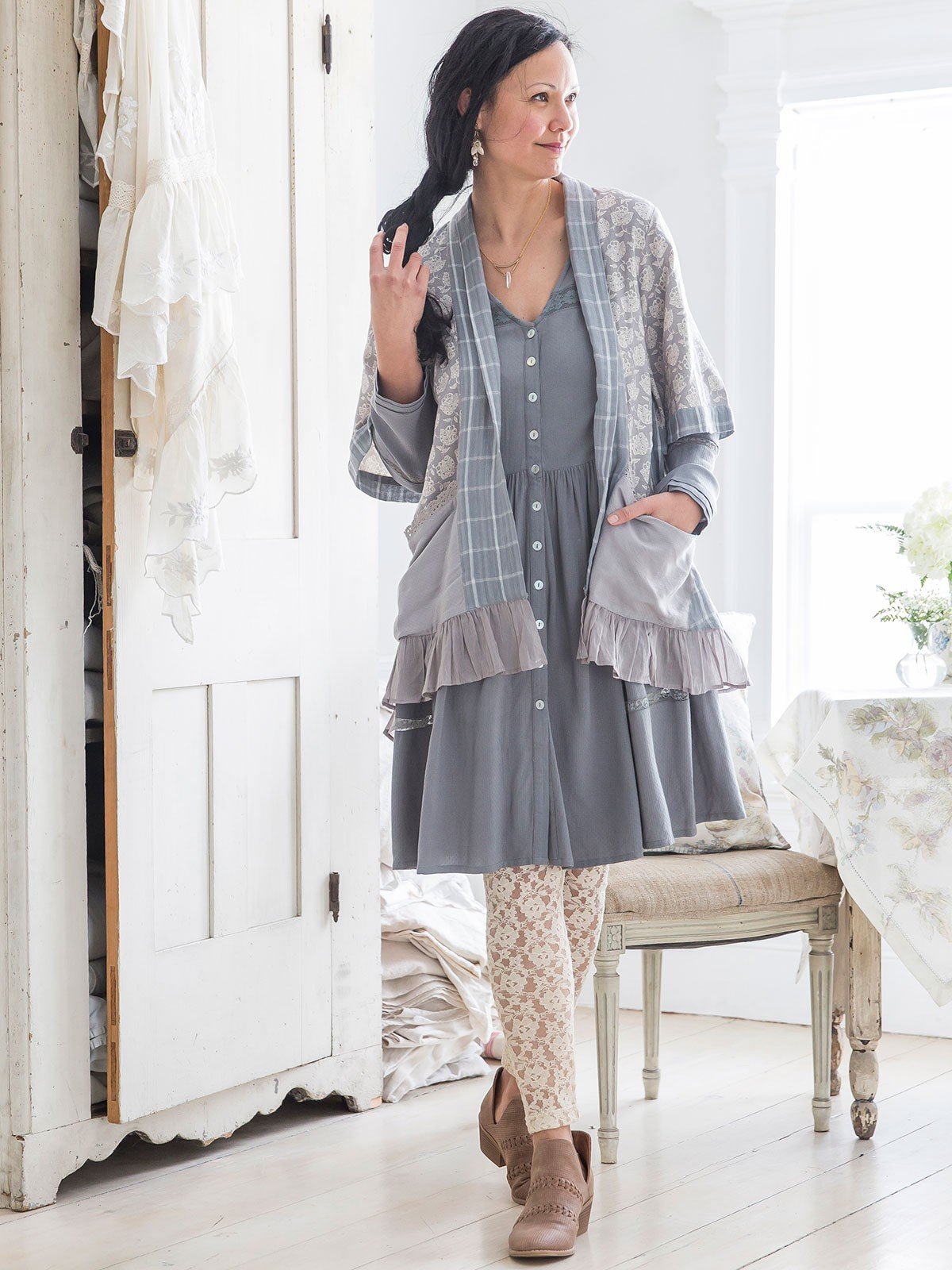 Patchwork Sweater in Multi by April Cornell