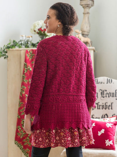 Calliope Cardigan in Crimson by April Cornell
