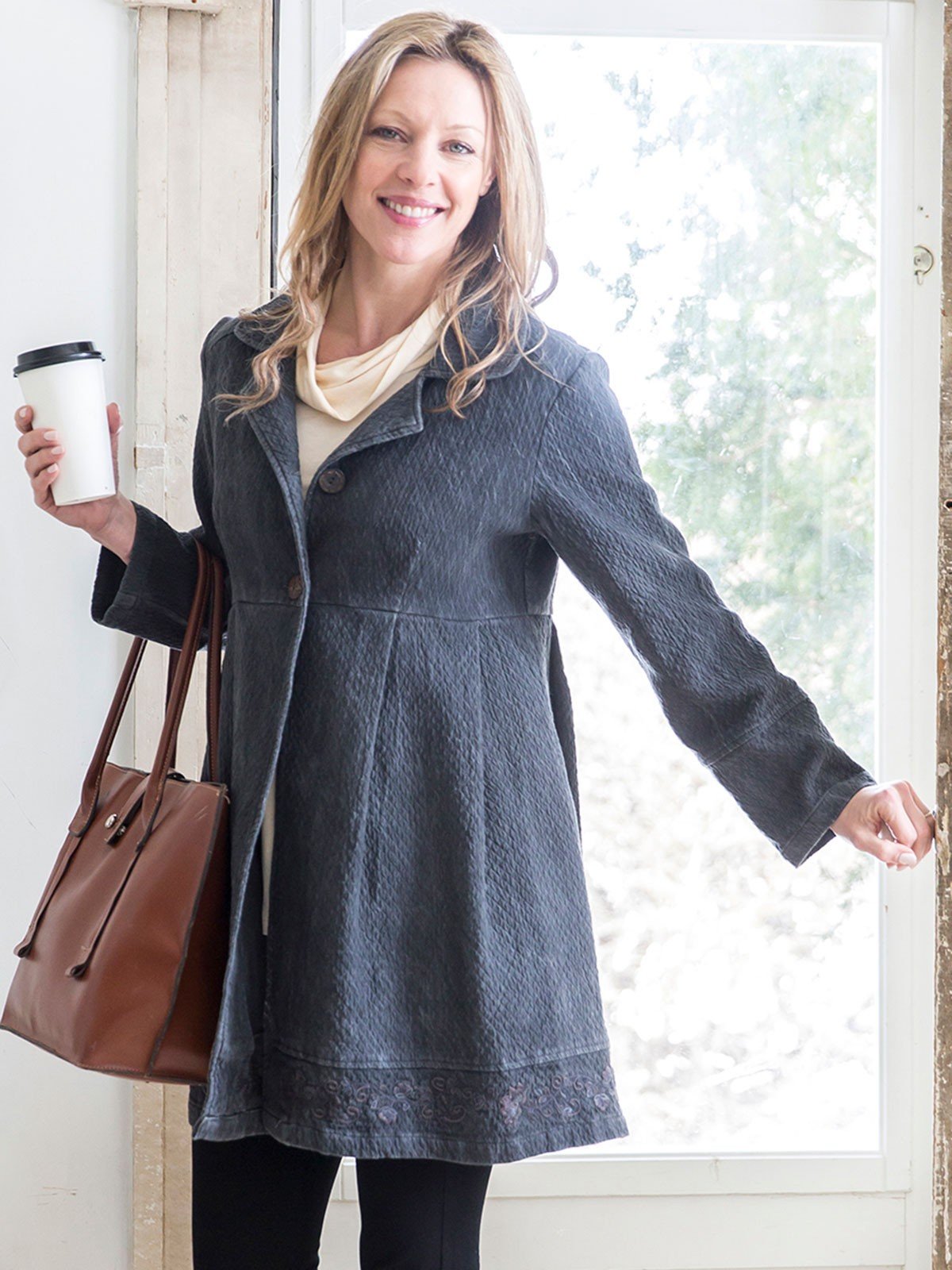 Abigail Coat in Charcoal by April Cornell