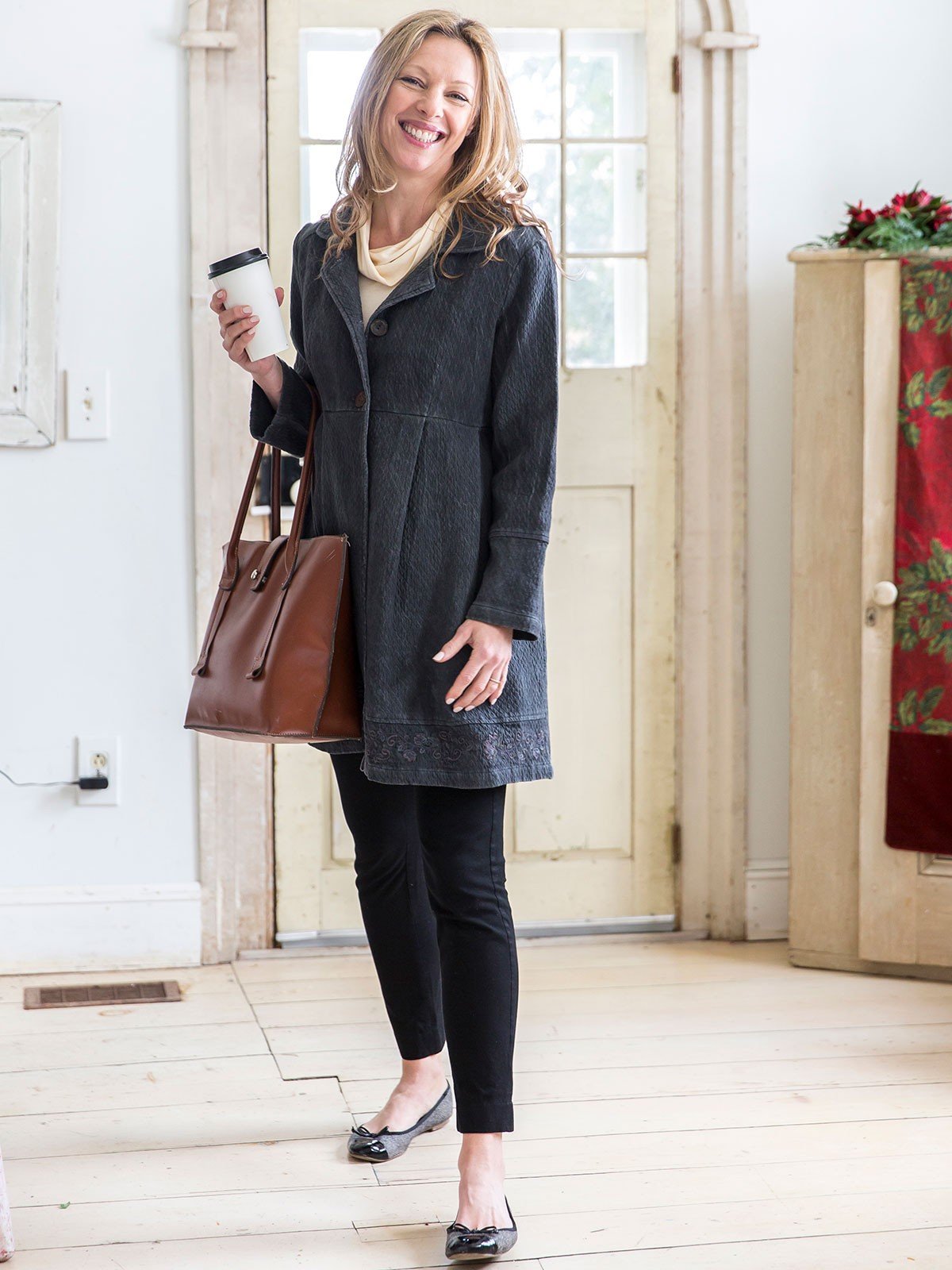 Abigail Coat in Charcoal by April Cornell