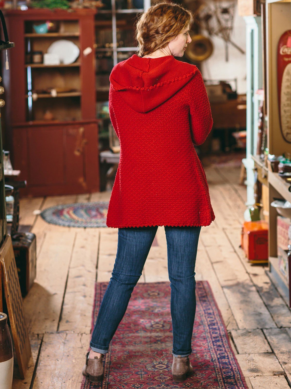Petal Cardigan in Scarlet by April Cornell