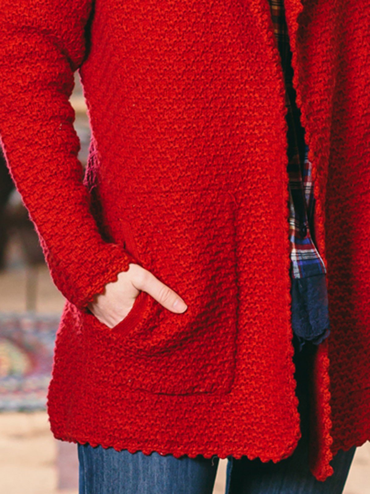 Petal Cardigan in Scarlet by April Cornell