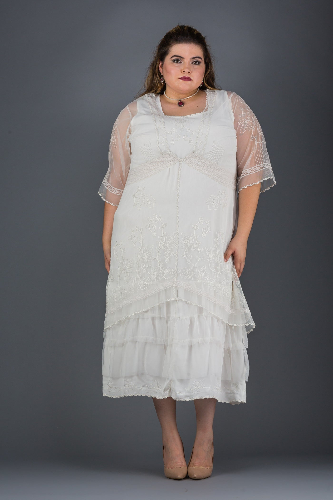 Plus SIze Titanic Dress in Ivory by Nataya