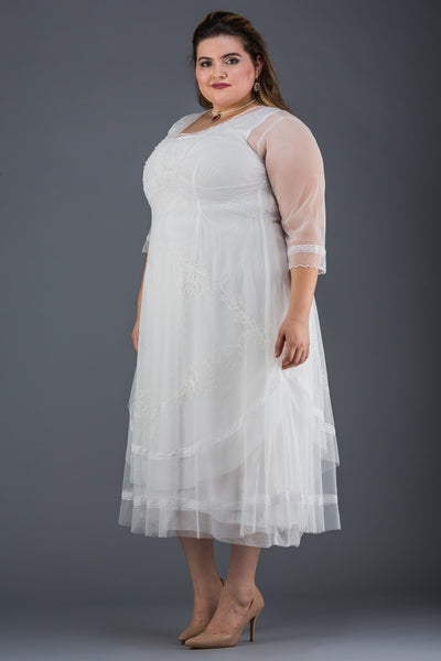 Plus Size Mary Darling Dress in Ivory by Nataya