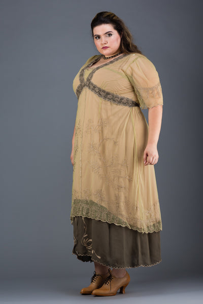 Plus Size Vintage Titanic Dress in Sage by Nataya