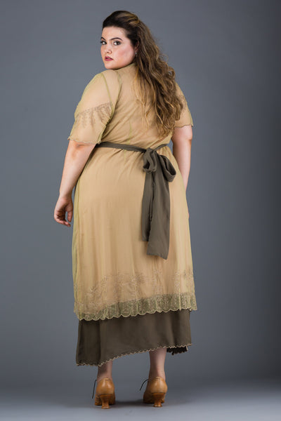 Plus Size Vintage Titanic Dress in Sage by Nataya