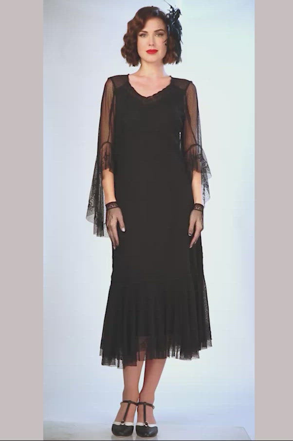 blue dress for baby girl Wedtrend Women Black Sequins Fringes 1920s Gatsby Dress Cold Shoulder Flapper Dress, Black / M main image 0