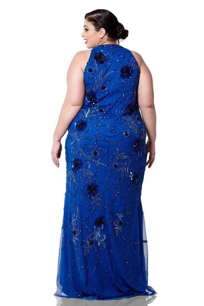 Gatsby Style Maxi Dress in Royal Blue