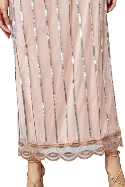 Angelina Gatsby Style Maxi Dress in Blush
