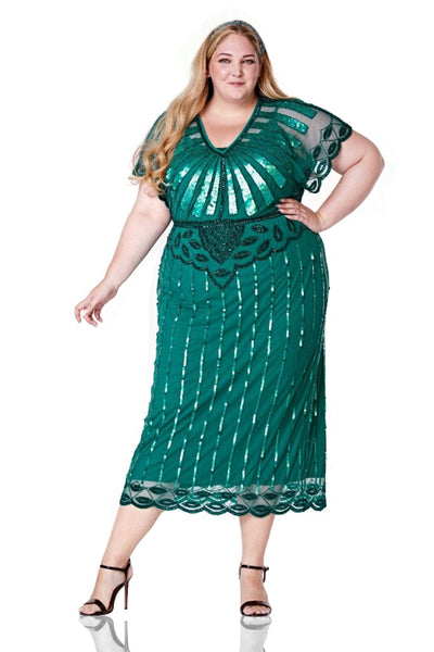 Gatsby Style Maxi Dress in Teal