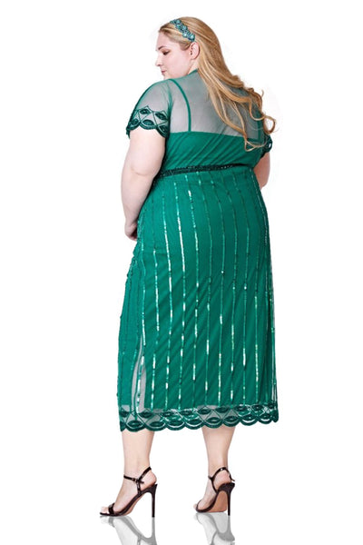 Gatsby Style Maxi Dress in Teal