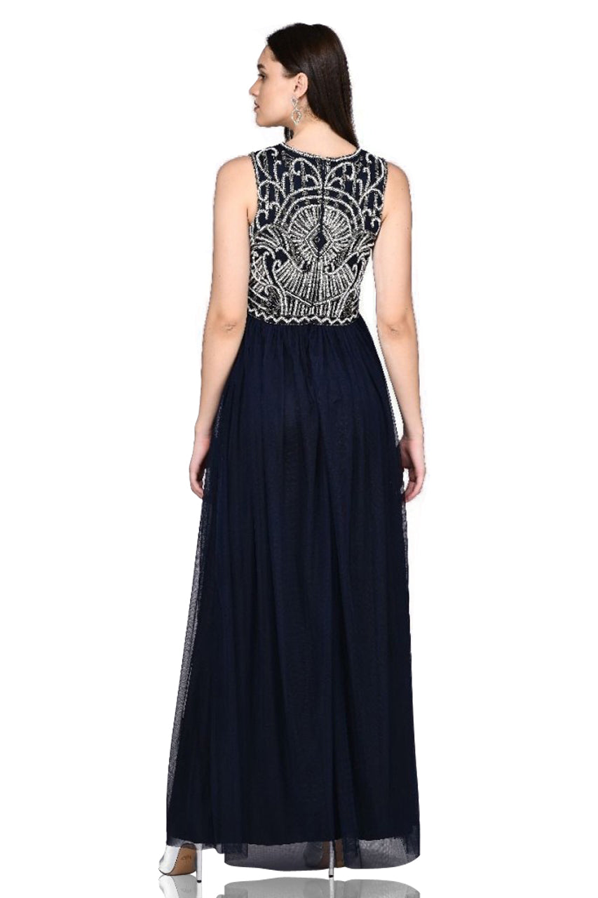 Angie Gatsby Style Maxi Dress in Navy Blue - SOLD OUT