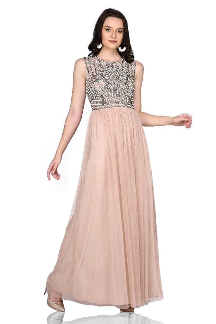 Angie Gatsby Style Maxi Dress in Nude Blush - SOLD OUT