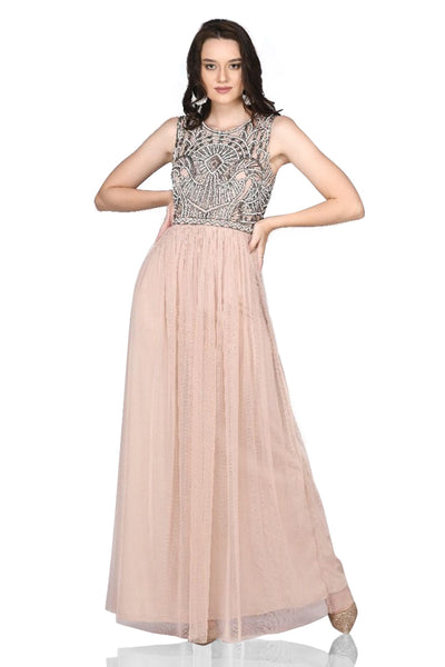 Angie Gatsby Style Maxi Dress in Nude Blush - SOLD OUT