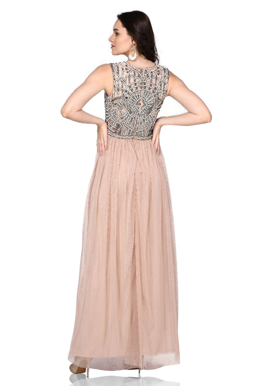 Angie Gatsby Style Maxi Dress in Nude Blush - SOLD OUT