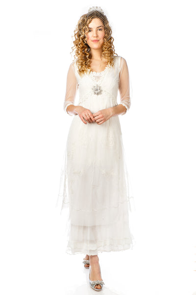 Audrey CL-407 Vintage Style Party Gown in Ivory by Nataya