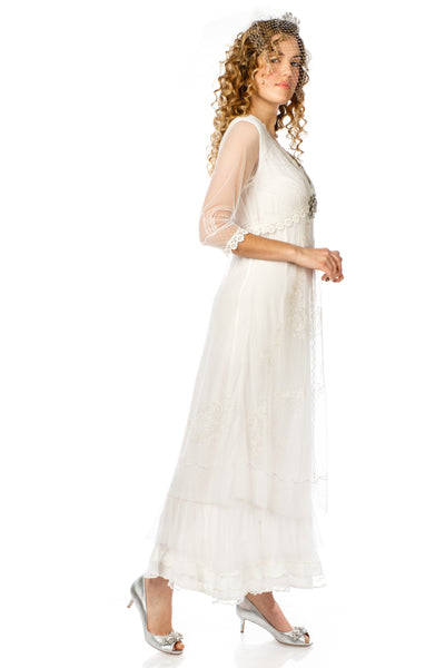 Audrey CL-407 Vintage Style Party Gown in Ivory by Nataya