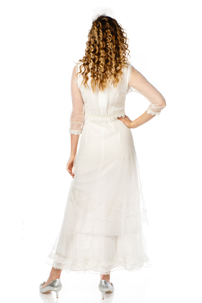 Audrey Vintage Style Party Gown CL-407 in Ivory by Nataya