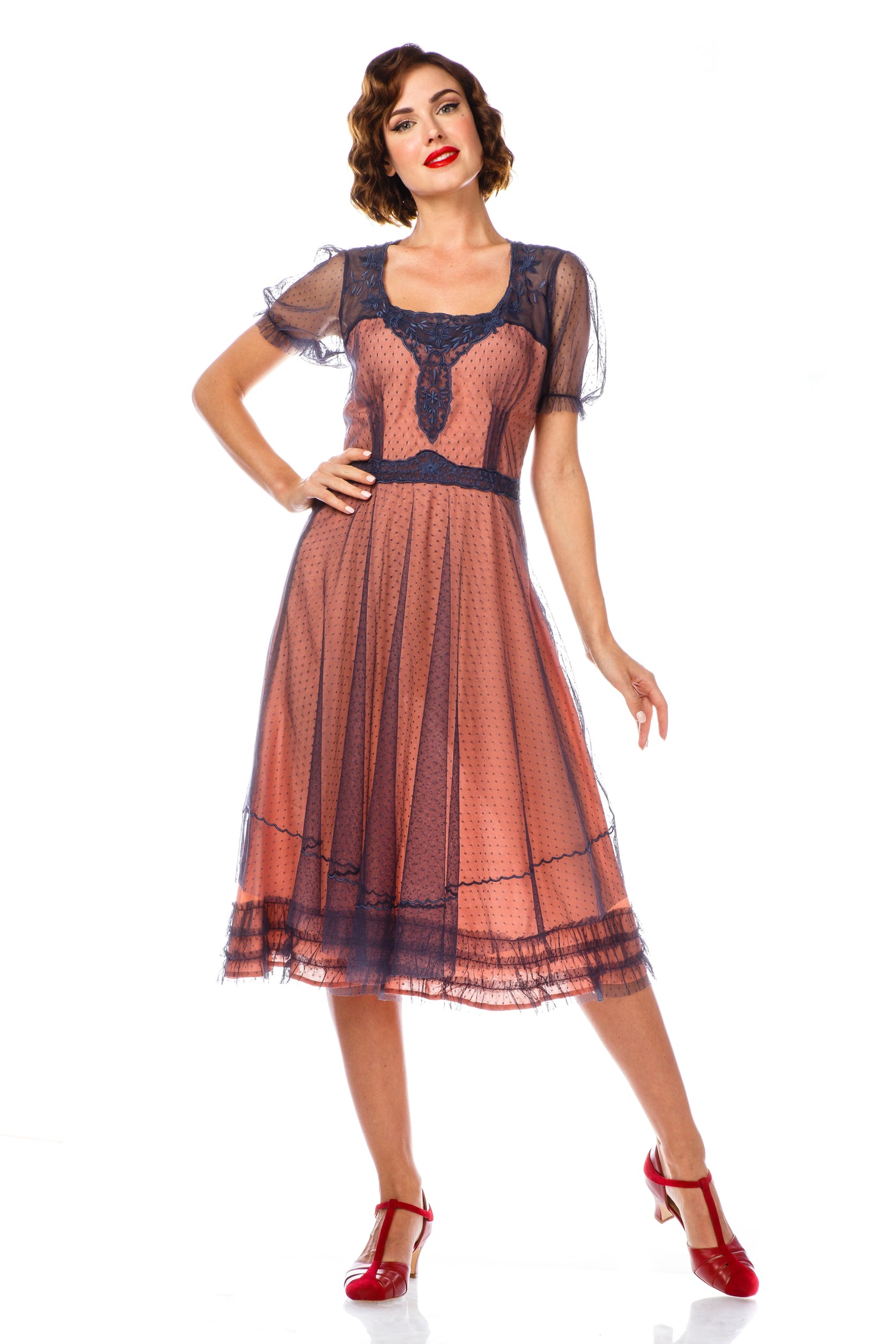 1920s Style Dress in Royal Navy by Nataya WardrobeShop 1920s Style Dress in Royal Navy by Nataya WardrobeShop
