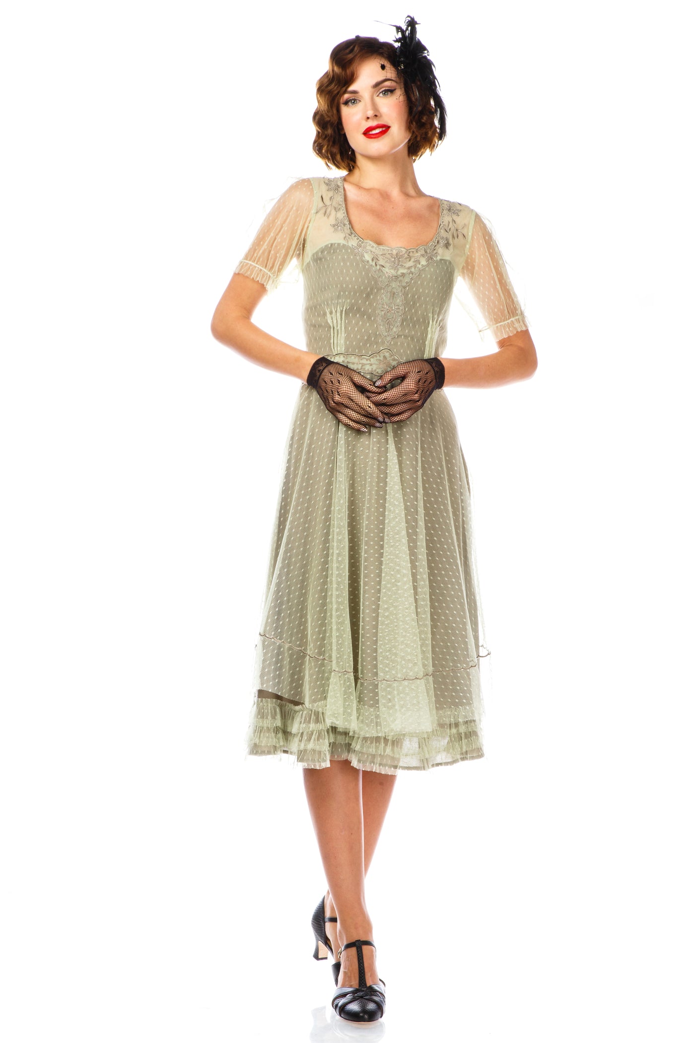 1920s Flapper Style Dress 40832 in Mint by Nataya