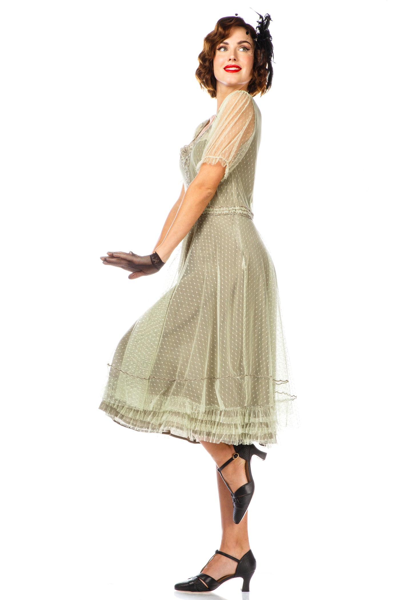 1920s Flapper Style Dress 40832 in Mint by Nataya