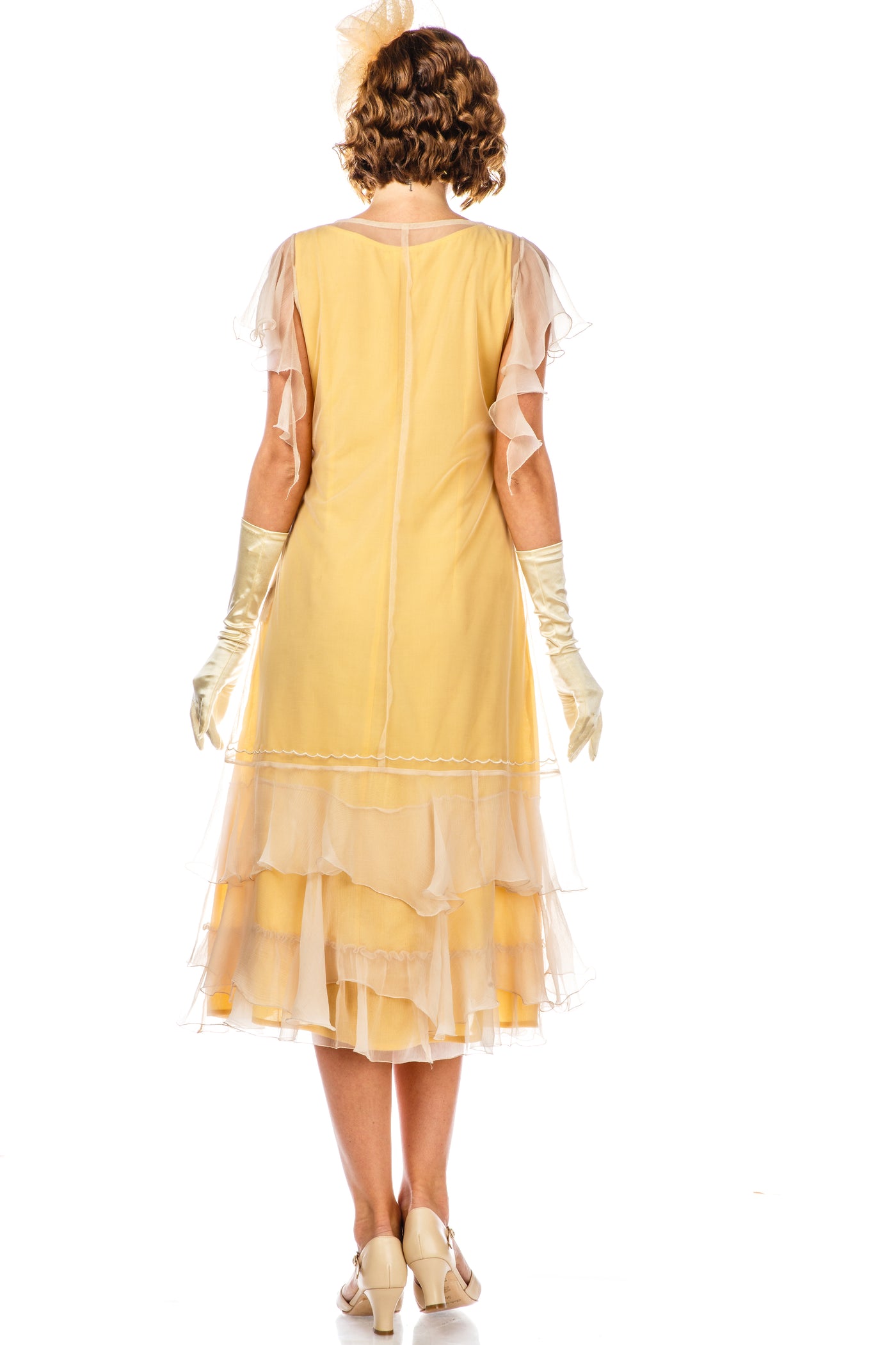 Alexa 1920s Flapper Style Dress AL-283 in Lemon by Nataya