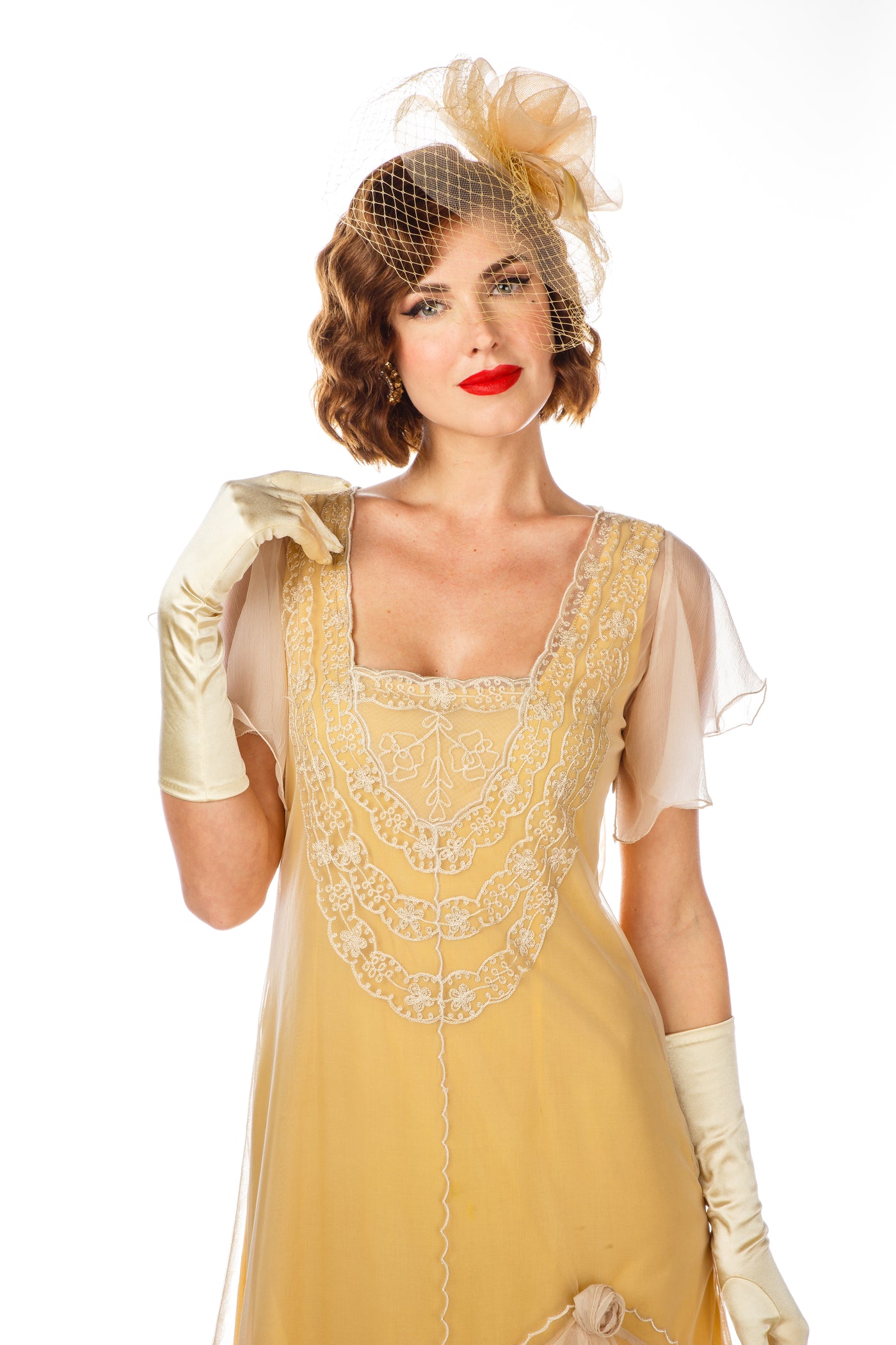 Alexa 1920s Flapper Style Dress AL-283 in Lemon by Nataya