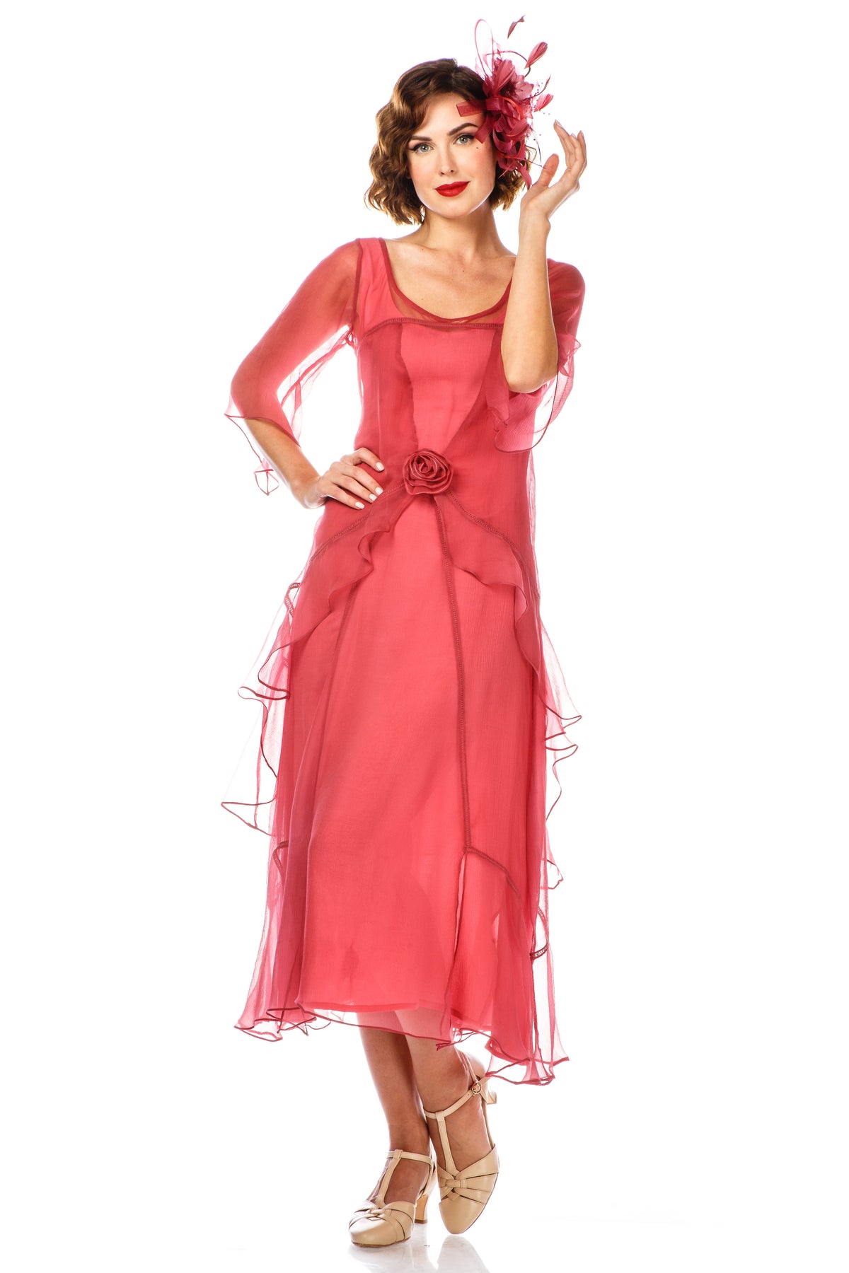 20s Dresses | 1920s Dresses for Sale Great Gatsby Party Dress in Rose Blossom by Nataya $249.00 AT vintagedancer.com